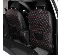 GSBNKI 2 Pièces Protecteur Dossier Siège Voiture pour Polestar 4 2023-2024 2025, Imperméable Avant Siège Protections Dossier Anti Accessoires,Black+Red-Long Style