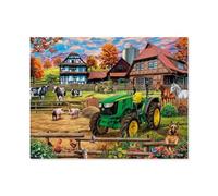 GSBRSNTS 5D Diamant Peinture Point de Croix Broderie，ferme avec tracteur，Diamond Painting Strass Complet, Croix Peinture Strass Salon Chambre Stickers Home Décoration Murale（30 x 40 cm）-E65