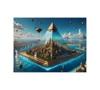 GSBRSNTS 5D Diy Diamant Peinture,Steampunk - quartier dans une pyramide de verre,Point De Croix Diamant,Mosa?que Artisanat Peinture Décorative(40 x 50 cm/15.74 x 19.68 pouces)-AH97