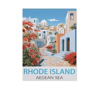 GSBRSNTS Affiche vintage de voyage pour Rhode Island (mer Égée),Kit de peinture diamant 5D Kit complet d'art en cristal pour adultes et enfants(40 x 50 cm/15.74 x 19.68 pouces)-H22
