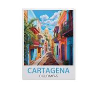 GSBRSNTS Cartagena, Colombie，Peinture par Numéro Kits pour Adultes sur Toile Décoration De La Maison Art Image Cadeau（20x30cm） 7,8x11,8 pouces-U91