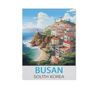GSBRSNTS Diamond-Painting Rond，Affiches vintage de voyage pour Busan (Corée du Sud)，Broderie Diamant,Tableau Strass Diamant, Artisanat Cristal en Mosaïque Cadeaux Faits à la Main（40 x 50 cm）-J66