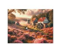 GSBRSNTS Moulin à eau dans la lande,Peinture par Numéro Kits pour Adultes sur Toile Décoration De La Maison Art Image Cadeau(40x50cm-AE21