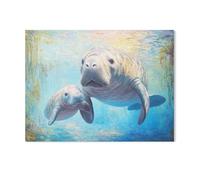 GSBRSNTS Peinture au numero pour adulte enfants,Lamantin avec bébé,DIY Painting by Numbers numéro Cadeau de Peinture pour Enfant Décorations(20x30cm-AE83