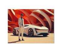 GSBRSNTS peinture par numero adulte Cadeau de Peinture à l'huile de Bricolage numérique,Voiture de design concept hypermoderne,pour Enfants Adultes Peindre par Nombre Kits Home Decor(40x50cm-AG71