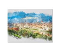 GSBRSNTS Peinture par Numero pour Enfants,Florence, capitale de la Toscane,DIY Peinture à l'huile Peindre par Nombre Kits sur Toile à Faire soi-même avec Pinceaux(20x30cm-AE86