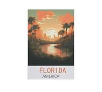 GSBRSNTS Peinture par Numero pour Enfants,Floride, Amérique,DIY Peinture à l'huile Peindre par Nombre Kits sur Toile à Faire soi-même avec Pinceaux(20x30cm) 7,8x11,8 pouces-AM74