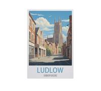 GSBRSNTS Peinture par Numero pour Enfants,Ludlow, Shropshire,DIY Peinture à l'huile Peindre par Nombre Kits sur Toile à Faire soi-même avec Pinceaux(50x60cm-AI70
