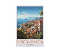 GSBRSNTS Peinture par Numero pour Enfants,Puerto Vallarta, Jalisco,DIY Peinture à l'huile Peindre par Nombre Kits sur Toile à Faire soi-même avec Pinceaux(20x30cm-AI94