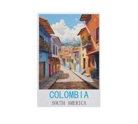 GSBRSNTS Peinture par numéros pour adulte,Colombie, Amérique du Sud,Kit de peinture à l'huile sur toile DIY avec pinceaux(30x40cm) 11.8x15.7 pouces-AM63