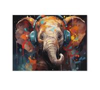 GSBRSNTS Trompette d’éléphant,Peinture par Numero Adulte, Cadeau de Peinture à l'huile de Bricolage numérique pour Enfants Adultes Peindre par Nombre Kits(30x40cm-AG87