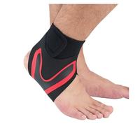 GSCLZ 1 chevillère de Compression réglable, attelle de Cheville élastique, Protection du Pied, Support Anti-entorse, Sangle de Protection du Talon pour Soutien du Pied(1Pcs-Red-Right,XL)