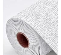 GSCLZ 3D Self-Adhesive Linen Waterproof Insulation Wallpaper Roughcast Room Wall Decoration Bedroom TV Background Sticker(White,50cmX10m)