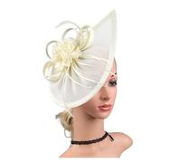 GSCLZ Accessoires for cheveux for femmes, bandeau en maille for mariage, fête du thé, pince à, chapeau bibi(Beige)