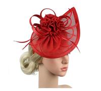 GSCLZ Accessoires for cheveux for femmes, bandeau en maille for mariage, fête du thé, pince à, chapeau bibi(Red)
