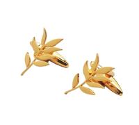 GSCLZ Boutons de Manchette en Acier Inoxydable, Motif Branche d'olivier, Ornements de Manchette, Boutons de Manchette de Mariage(Gold)