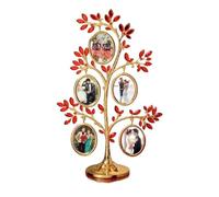 GSCLZ Cadre Photo Créatif en Gaze De Mariage avec Nœud d'arbre | Table pivotante, cadeau d'anniversaire, jolis cadres photo d'arbre(Red)