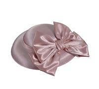 GSCLZ Chapeau bob à gros nœud for femme, style anglais, idéal for un banquet, une fête ou mariage. Large bord avec et pinces(Pink)