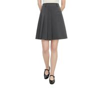 GSCLZ Grey Pleated Short Skirt For Women In Summer Commuting All-match High Waist Chic Skirts(S)