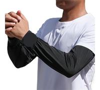 GSCLZ Manchons de Protection solaire respirants en soie glacée, manches bras à séchage rapide, cyclisme, conduite ample, pêche, couverture for hommes et femmes(Black)