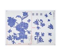 GSCLZ Papier Décalque en Céramique De Fleur Bleue sous Glaçure