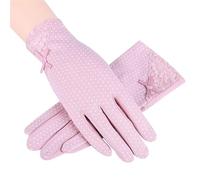 GSCLZ Protection UV été Gants de Solaire écran Tactile Dentelle Soleil antidérapant élastique Cyclisme Conduite(Dark Pink)