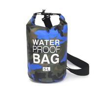GSCLZ Sac étanche Portable Camouflage for Rafting, plongée, Natation, Trekking, 2/5/10/15/20/30 L, revêtement PVC pour Le Kayak, La PêChe Et Le Bateau(5L Blue)