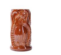 GSCLZ Tasse Tiki Hawaïenne Idole Indienne Totem Statue Crâne Bar DIY Verre à Cocktail Mélange Vin Smoothies Bol Conteneur(Design 7)