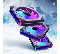 GSCOLER Prism 7PRO ARGB Lot de 3 ventilateurs de boîtier 120 mm Infinity Mirror PC Ventilateur PWM silencieux avec chaîne en marguerite, HDB nouvelle génération, haut débit d'air pour PC de jeu