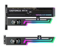 GSCOLER Support Carte Graphique avec Écran Température CPU/GPU, Support GPU Anti-Affaissement en Métal, 5V 3 Broches ARGB, Glissière (280mm), Universel pour ATX/ITX et Cartes Lourdes, Noir