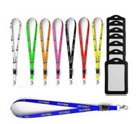 GSCSP Cordon tour de cou personnalisé avec porte-cartes - Cordon de Noël personnalisé, idéal pour cartes d'identité et badges à épingler, bleu, taille unique