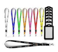 GSCSP Cordon tour de cou personnalisé avec porte-cartes - Cordon de Noël personnalisé, idéal pour cartes d'identité et badges à épingler, Noir , taille unique