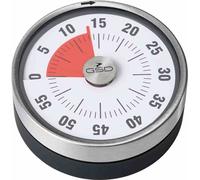 GSD 801-41 Minuteur 8cm mécanique en acier inoxydable, affichage du temps restant, noir/argenté