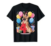 GSD Chien 4ème Anniversaire Garçon Fille 4 ans 4 ans Berger Allemand T-Shirt