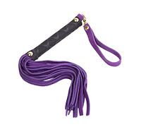 GSDGV Cravache d'équitation avec poignée souple en cuir synthétique - Accessoire pédagogique - Violet