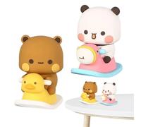 GSDGV Lot de 2 figurines Bubu Dudu Bobblehead, adorable panda, ours kawaii décoration de voiture, décoration de table de collection pour voiture, bureau, décoration de chambre