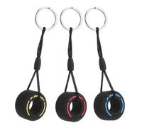 GSDGV Lot de 3 porte-clés en forme de roue de voiture de course, porte-clés tendance en caoutchouc ultra doux, accessoire de décoration automobile pour homme et femme, 14cm/5.51inch