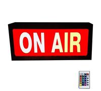 GSDGV On Air Light Box - Panneau lumineux - Décoration murale sans fil à piles - Télécommande avec intensité variable - Pour pubs Home Cinema Studio (noir, taille : 2)