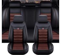 GSDOMJ Housses de siège de voiture pour Ford Ranger 2000-2021 en cuir véritable, imperméable et respirant, 5 places, noir café