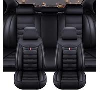 GSDOMJ Housses de siège de voiture pour VW Tiguan 2016, 2017, 2018, 2019, 2020, 2021, 2022 en cuir véritable, imperméable et respirant, 5 sièges, noir