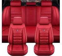 GSDOMJ Housses de siège de voiture pour VW Tiguan 2016, 2017, 2018, 2019, 2020, 2021, 2022 en cuir véritable, imperméable et respirant, 5 places, rouge