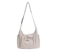 GSenhui Sac à bandoulière en nylon à carreaux pour femme - Petit sac à main Slouchy Hobo avec cordon de serrage - Sac bandoulière léger pour la vie quotidienne, le travail et les voyages, beige