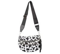 GSenhui Sac banane pour femme - Grand sac bandoulière à carreaux - Sac banane en nylon - Échiquier - Bandoulière large - Noir, Lait B1