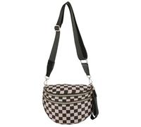 GSenhui Sac banane pour femme - Grand sac bandoulière à carreaux - Sac banane en nylon - Échiquier - Bandoulière large - Noir, A6-kaki