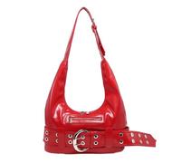 GSenhui Sac punk pour femme Sac à main riveté Sac à bandoulière avec bandoulière réglable Y2k Sac à bandoulière Femme Vintage Rivet Sac en cuir Fille cool, rouge