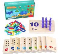 Gserin Montessori Tableau de comptage en bois pour enfants, jouet mathématique pour tout-petits, manipulation des mathématiques préscolaire, matériel éducatif pour enfants de 3, 4, 5, 6, 7
