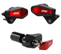 GSG Mototechnik STREET Pads de chute KTM Duke 125/200 noir, Kit noir anodisé