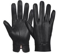 GSG SINCE 1998 - Gants en Cuir pour Homme à Écran Tactile, en Peau de Mouton Doublés de Cachemire, Chauds et Élégants, Idéal comme Cadeau pour Hiver Noir M