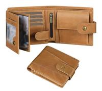 GSG SINCE 1998 Portefeuille pour homme en cuir de vache multifonction avec blocage RFID avec 17 emplacements pour cartes de crédit, 2 compartiments pour billets, 2 fenêtres pour carte d'identité, 1