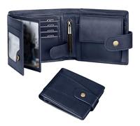 GSG SINCE 1998 Portefeuille pour homme en cuir de vache multifonction avec blocage RFID avec 17 emplacements pour cartes de crédit, 2 compartiments pour billets, 2 fenêtres pour carte d'identité, 1